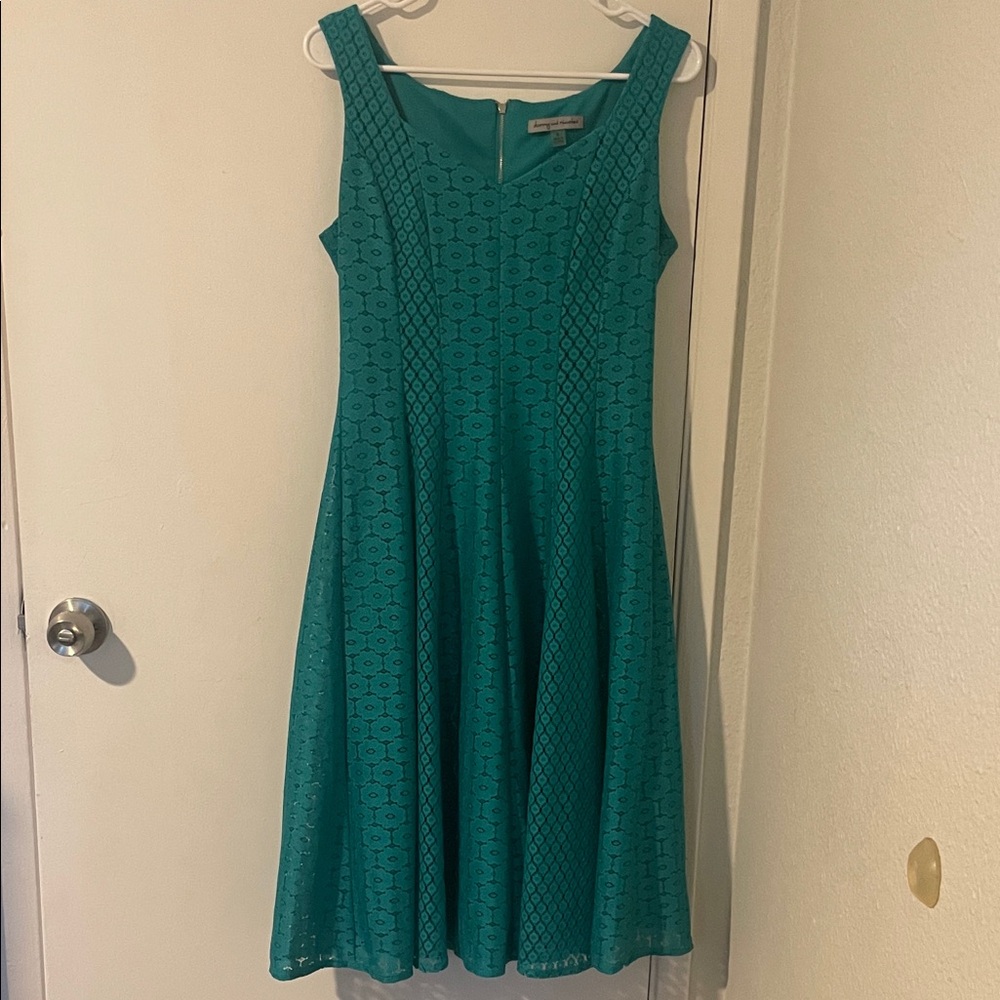 Danny & Nicole Strapless Lace Flare Dress